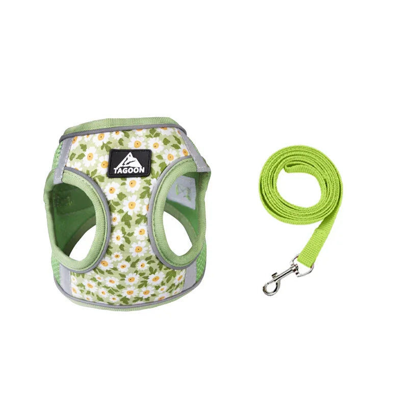 Ademend Nylon Mesh Kat en Puppy Harnas Verstelbaar Comfortabel Lichtgewicht Stijlvol Veilig Voor Dagelijkse Wandelingen - Ruffy