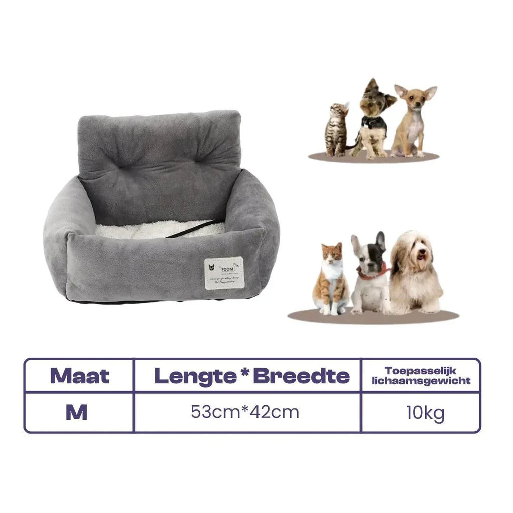 Pluche Honden Autostoelverhoger Comfortabel en Veilig met Machinewasbare Hoes - Ruffy