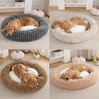 Pet Nest Bed | Plush Round Design | Warm Faux Fur Comfort | Non-Slip Waterproof Bottom