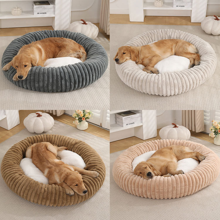 Pet Nest Bed | Plush Round Design | Warm Faux Fur Comfort | Non-Slip Waterproof Bottom