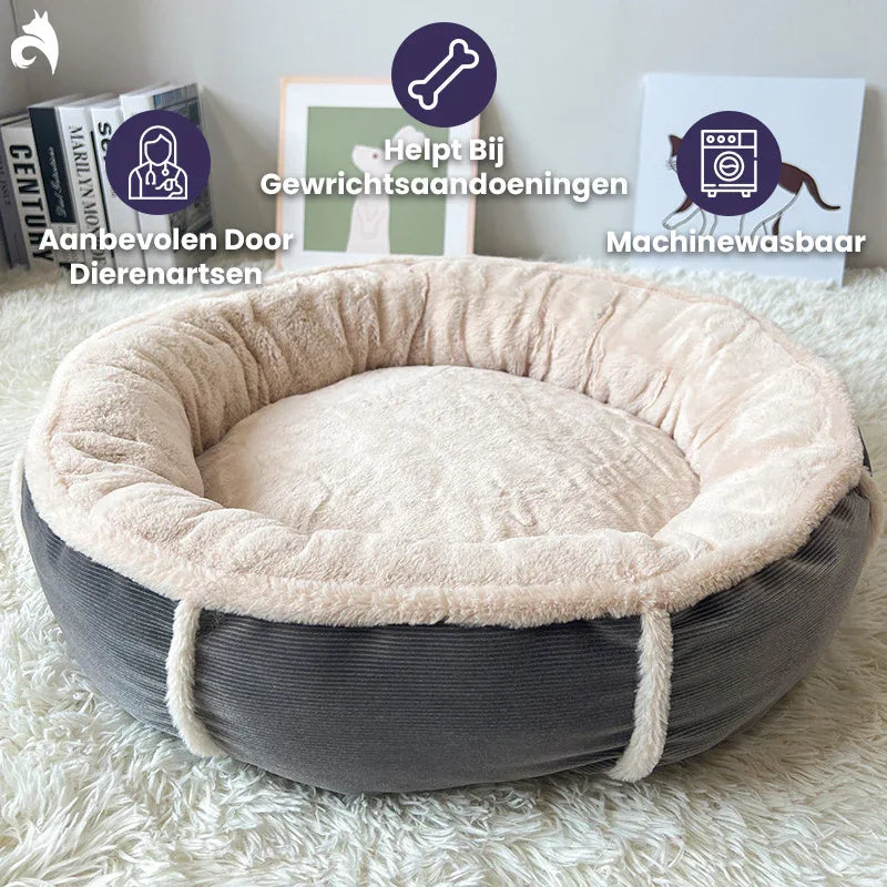Kunstbont Warm Knus Rond Hondenbed - Ruffy