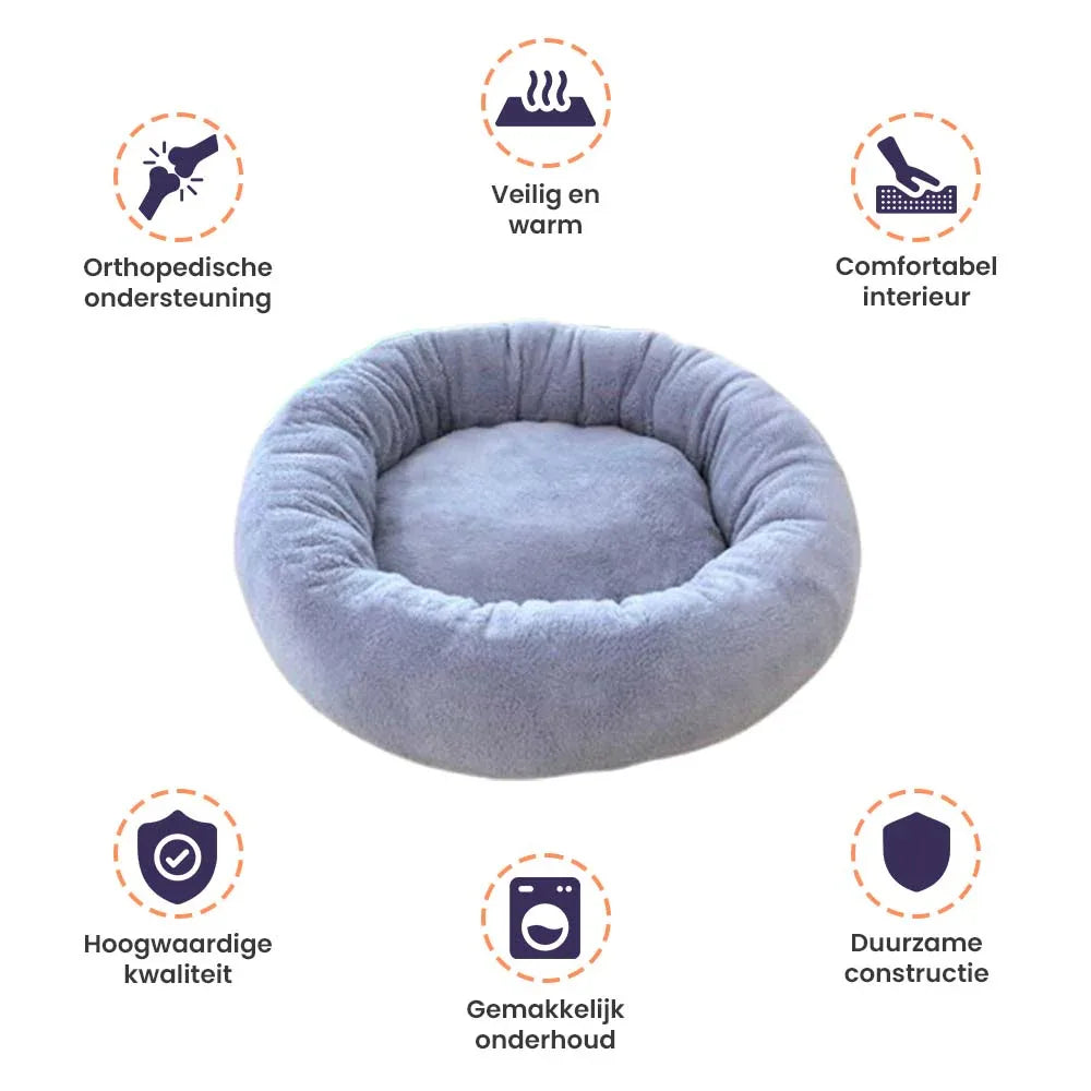 Warm Rond Bed Van Imitatiebont Voor Huisdieren - Ruffy