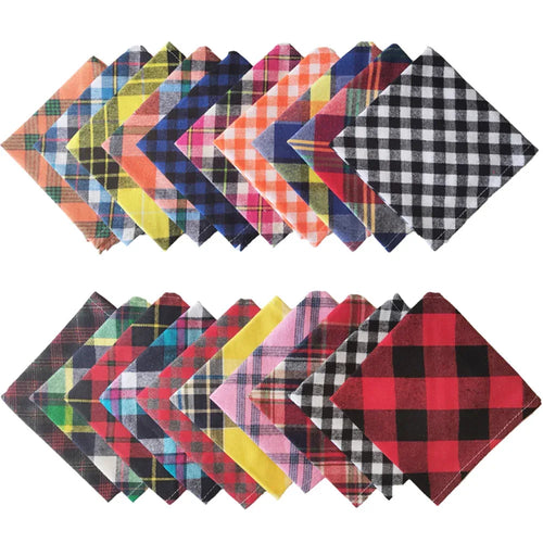 70-kleuren hondenbandanaset 100% katoen wasbaar driehoekig ontwerp voor alle rassen - Ruffy