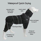 Ergonomische waterdichte hondenjumpsuit met reflecterende strips – verstelbaar winddicht en ademend - Ruffy