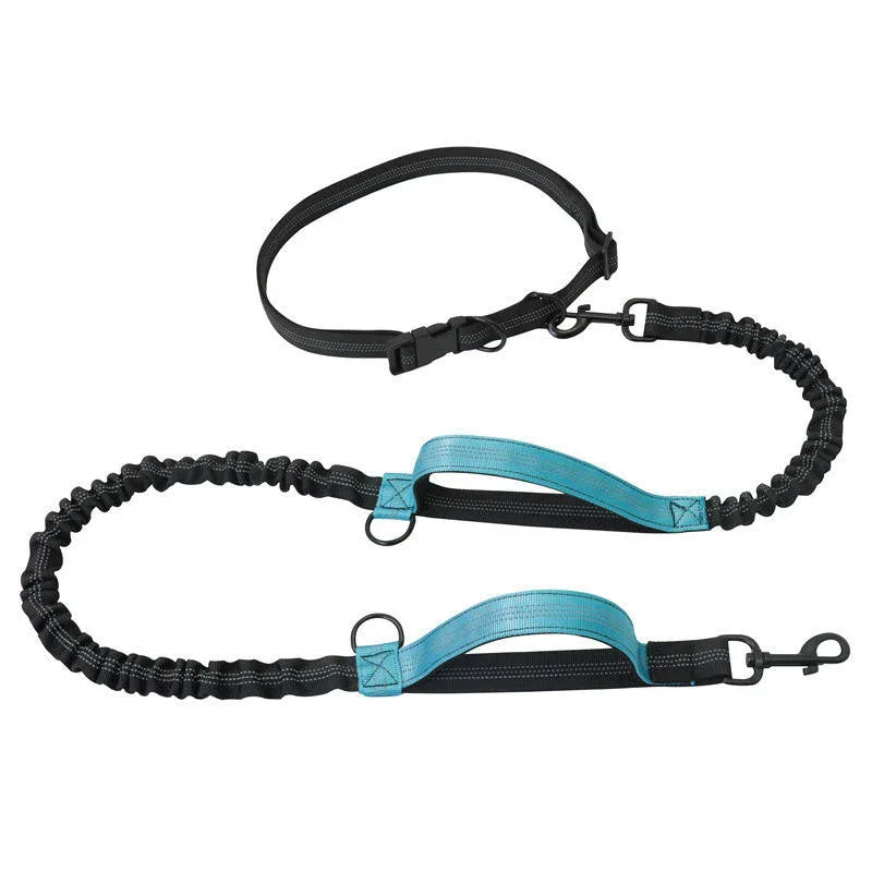Handsfree Hondenriem Dubbele Handgrepen Elastisch - Ruffy