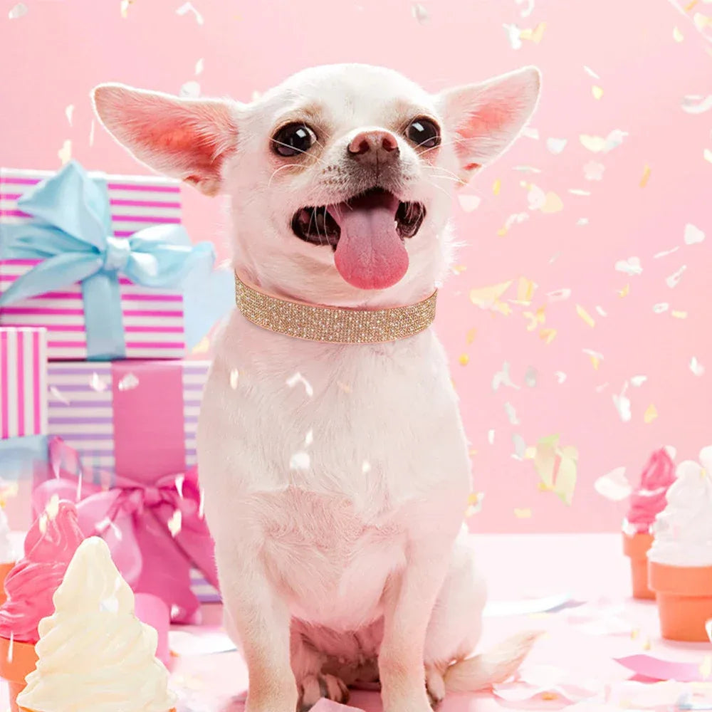 Strass Suède Kleine Honden Halsband - Ruffy