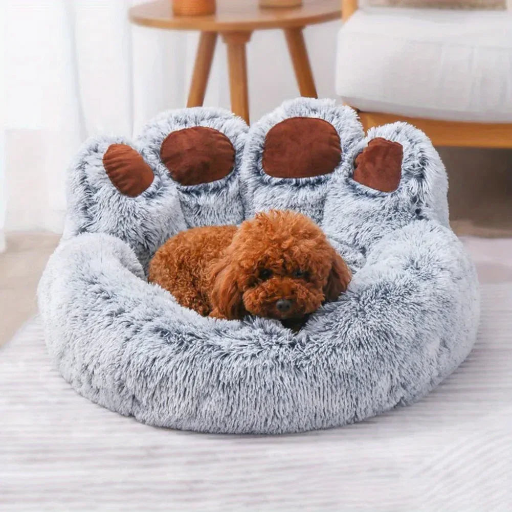 Schattig Berenpoot Huisdierbed Ademend en Handwasbaar Met Pluizig Kussen - Ruffy
