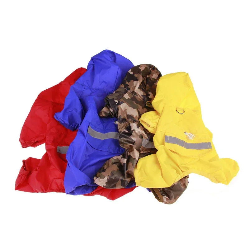 Waterdichte nylon hondenregenjas met reflecterende strips verstelbare pasvorm in stijlvolle kleuren - Ruffy