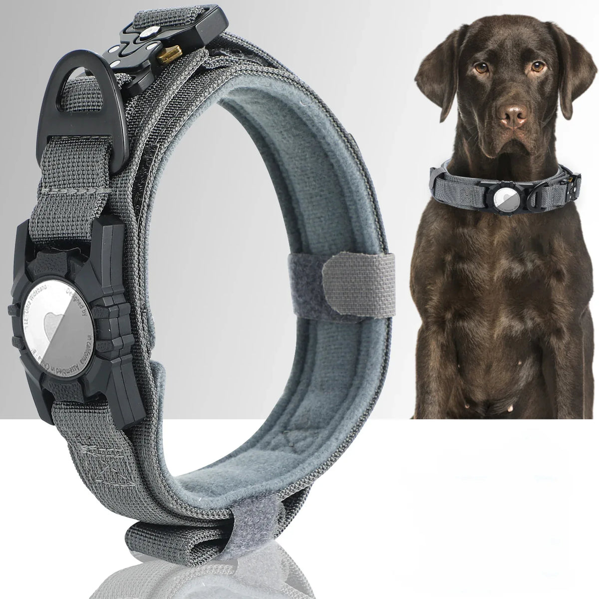 Hondenhalsband Stevig Tactisch Met Air Tag Houder - Ruffy