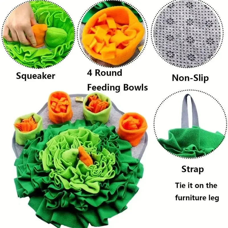 Duurzame wasbare hondensnuffelmat Interactief fleece puzzelspeelgoed voor mentale stimulatie - Ruffy