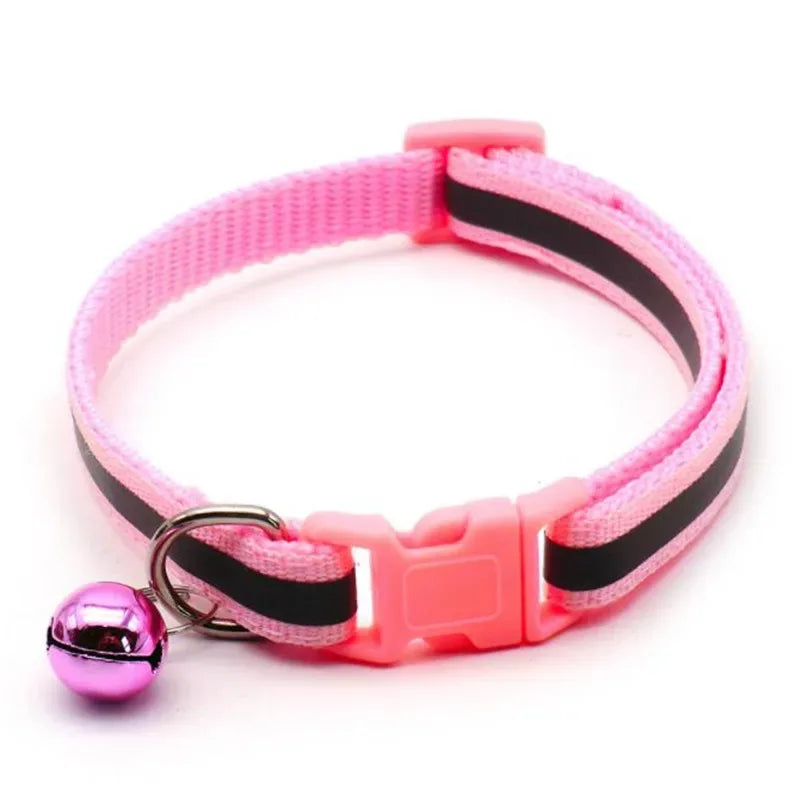 Verstelbare reflecterende huisdierhalsband met bel Duurzaam polyester in levendige kleuren voor alle seizoenen - Ruffy
