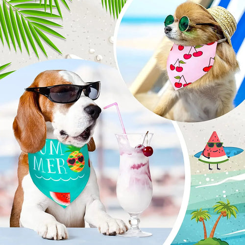 50 stuks levendige zomerhondenbandana's – zachte polyester driehoekssjaals voor huisdieren - Ruffy