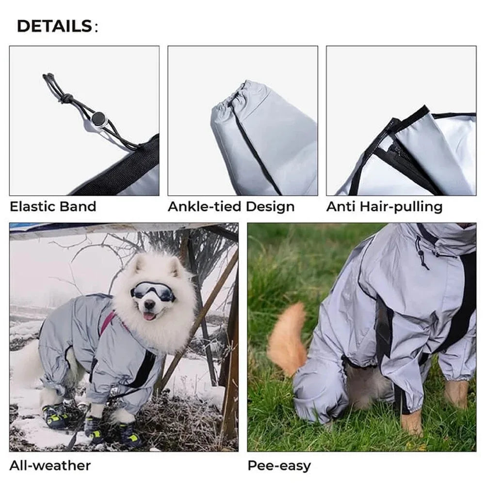 Reflecterende waterdichte hondenjumpsuit – verstelbaar klittenband in alle maten voor buitenavonturen - Ruffy