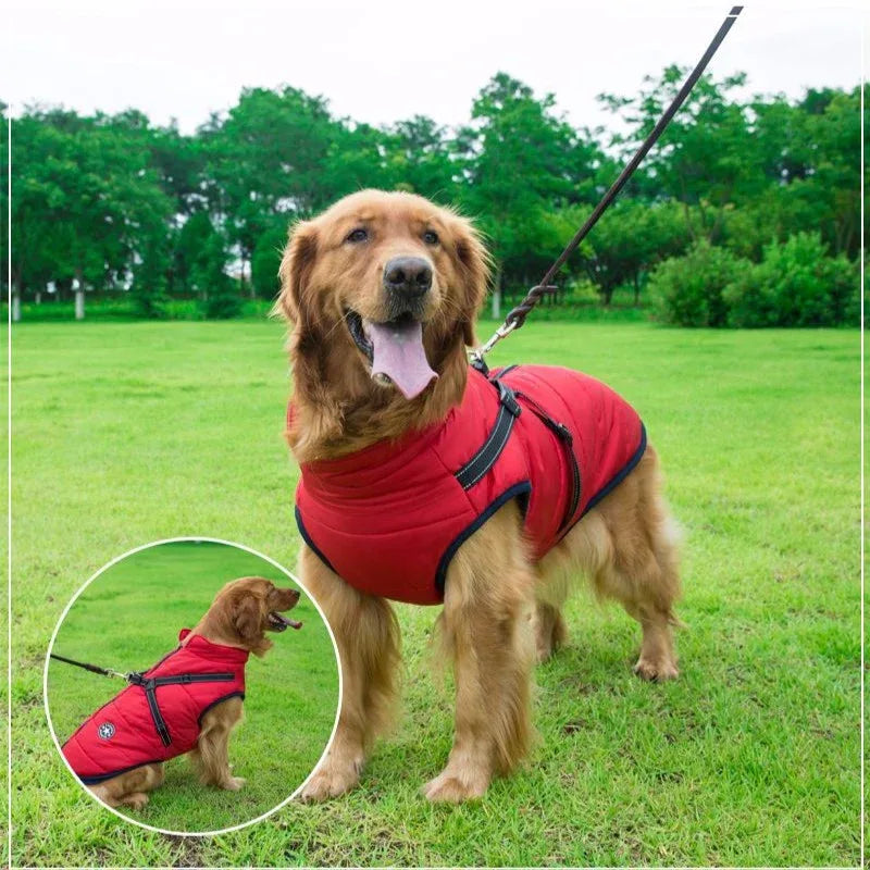 Regenjas Hond Waterdicht Met Warme Fleece En Ingebouwd Tuigje - Ruffy