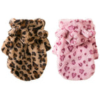 Zachte fluwelen hondenhoodie met luipaardprint Warm en ademend voor herfst en winter - Ruffy