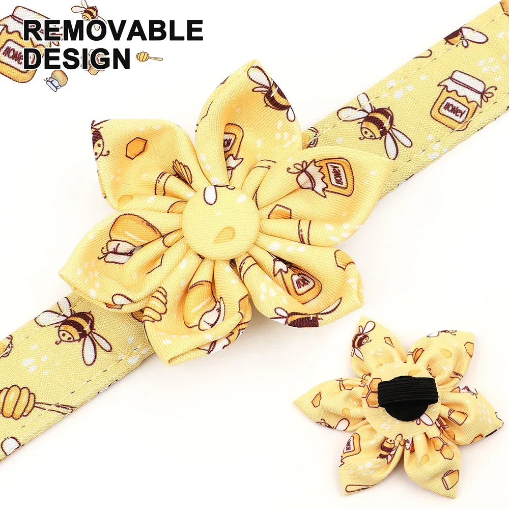 Verstelbare nylon hondenhalsband met levendige bloemenprints Duurzaam en comfortabel voor alle rassen - Ruffy