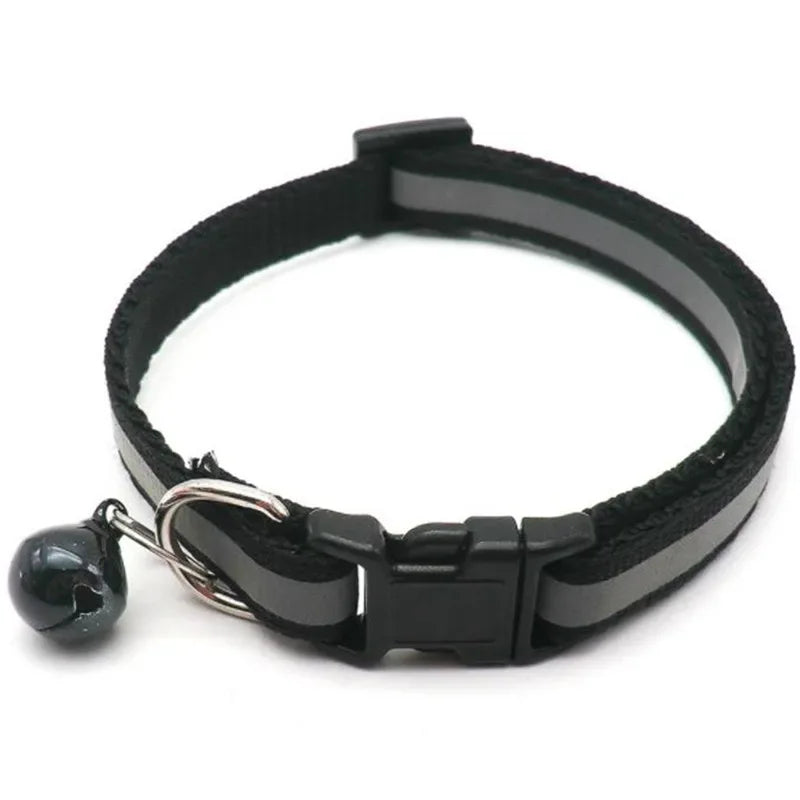 Verstelbare reflecterende huisdierhalsband met bel Duurzaam polyester in levendige kleuren voor alle seizoenen - Ruffy