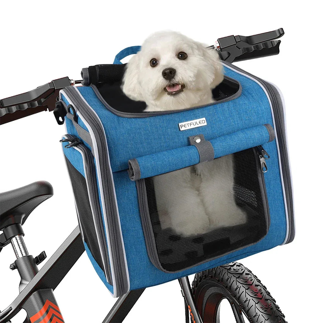 Veelzijdige rugzak en fietsdrager voor huisdieren met ventilerende gaasstof Duurzame Oxford stof voor veilige, comfortabele ritten - Ruffy