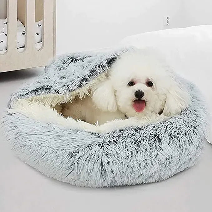 Pluchen Huisdierbed 2-in-1 Slaapzak en Bed Ademend en Machinewasbaar - Ruffy