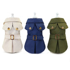 Stijlvolle trenchcoat voor kleine honden Warm en geschikt Katoen Herfst Winter flexibel Aan en Uit - Ruffy