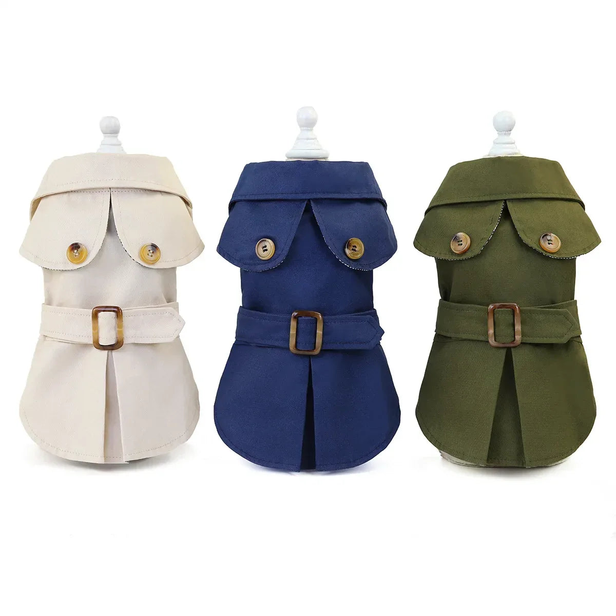 Stijlvolle trenchcoat voor kleine honden Warm en geschikt Katoen Herfst Winter flexibel Aan en Uit - Ruffy