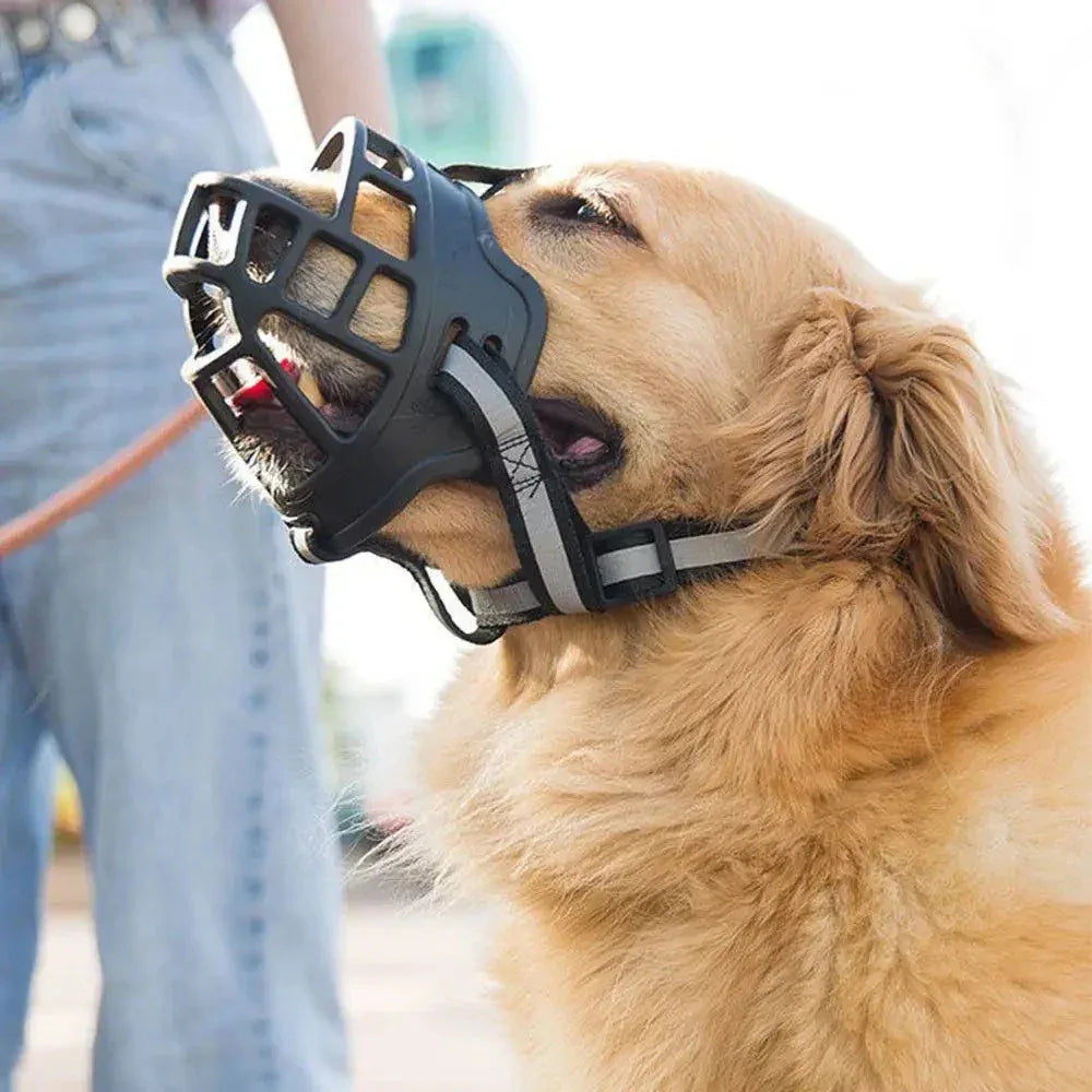 Ademende Reflecterende Hondensnuit Duurzaam Silicone Anti-Blaf Anti-Bijt voor Grote, Middelgrote Honden - Ruffy