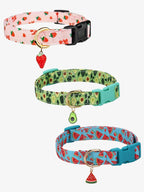 Duurzame halsband met fruitpatroon en metalen bedeltje Comfortabel polyester voor alle seizoenen - Ruffy