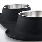 Duurzame dubbele kommen met antislipbodem van silicone Morsbestendig ontwerp voor schone voeding - Ruffy