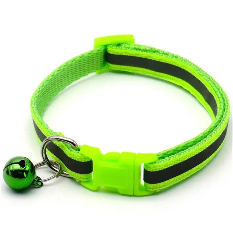 Verstelbare reflecterende huisdierhalsband met bel Duurzaam polyester in levendige kleuren voor alle seizoenen - Ruffy