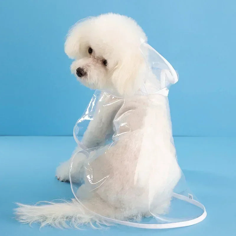 Duurzame waterdichte hondenregenjas Comfortabel PU- en EVA-ontwerp in blauw-wit voor kleine middelgrote honden - Ruffy