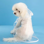Duurzame waterdichte hondenregenjas Comfortabel PU- en EVA-ontwerp in blauw-wit voor kleine middelgrote honden - Ruffy