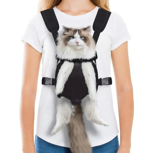 Ademende Pet Carrier met Been en Staart Openingen Verstelbare Riemen voor Kleine Huisdieren Ideaal voor Wandelen en Reizen - Ruffy