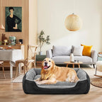 Duurzaam hondenbed met afneembare hoes, koraalfleece, verhoogde randen, wasbaar - Ruffy