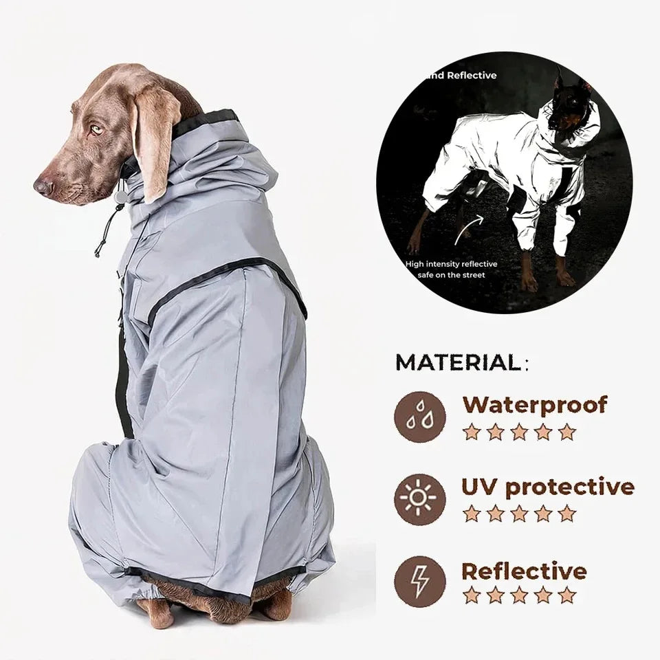 Reflecterende waterdichte hondenjumpsuit – verstelbaar klittenband in alle maten voor buitenavonturen - Ruffy