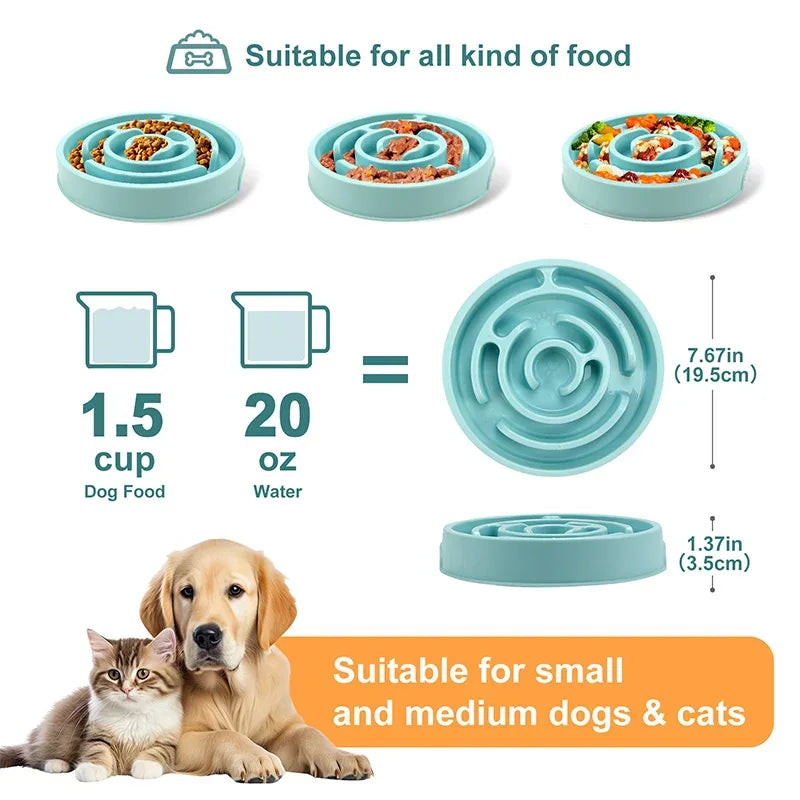 Langzame voerbak voor honden en katten Bevordert gezond eten Duurzaam PP Plastic 20cm Diameter - Ruffy