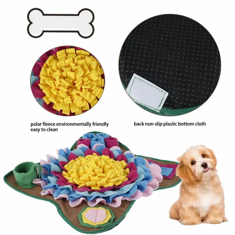 Snuffelmat voor honden Interactieve pluche Slow Feeder Machinewasbaar met draagbaar ontwerp - Ruffy