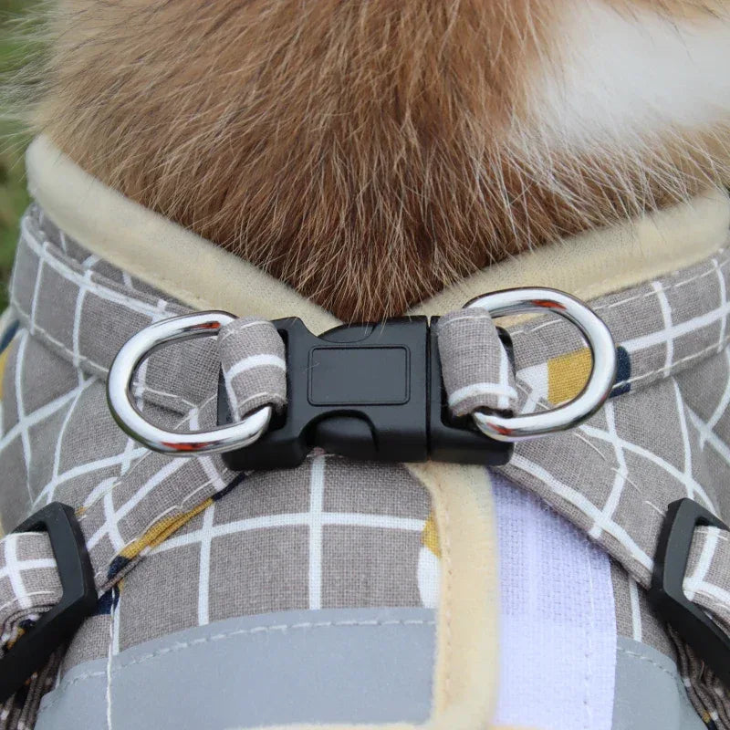 Reflecterend Nylon Harnas met Verstelbare Riemen voor Kleine Honden en Katten Comfortabele en Veilige Pasvorm - Ruffy