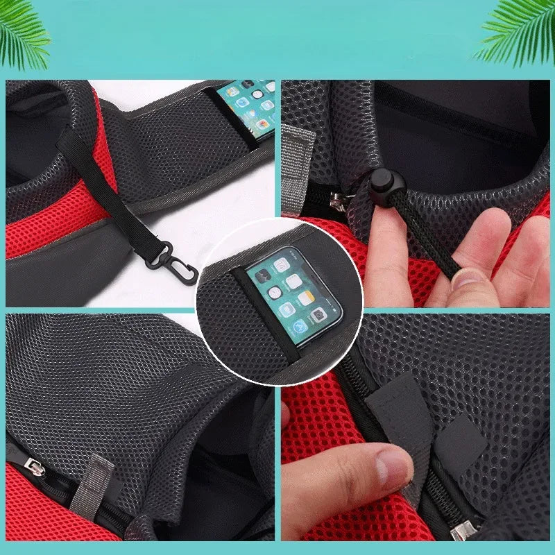 Ademende lichtgewicht Pet Sling Drager met Verstelbare Riem Veilig Ontwerp voor Kleine Honden en Katten - Ruffy