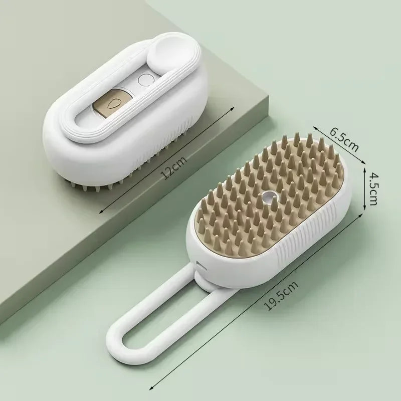 Automatische Steam Spray Pet Grooming borstel opvouwbaar ontwerp voor gemakkelijk verwijderen van haren en kalmerende massage - Ruffy