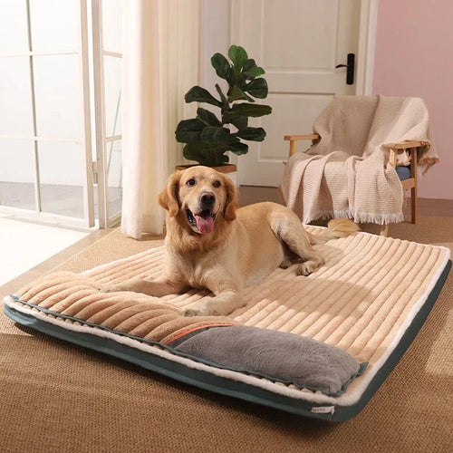 Duurzaam gestreept huisdierbed met afneembare wasbare hoes – comfortabel en stijlvol ontwerp - Ruffy