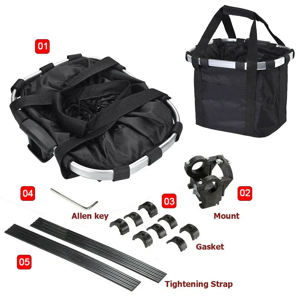 Duurzame fietsmand snelsluiting afneembare stuurtas aluminium Oxford stof 5kg capaciteit - Ruffy