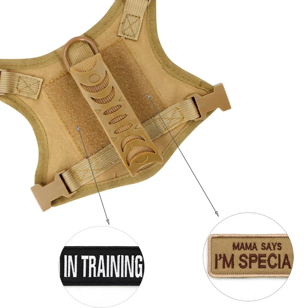 Tactisch hondentuig Volledige lichaamsbescherming Verstelbaar nylon met Molle-systeem en klittenbandpatches - Ruffy