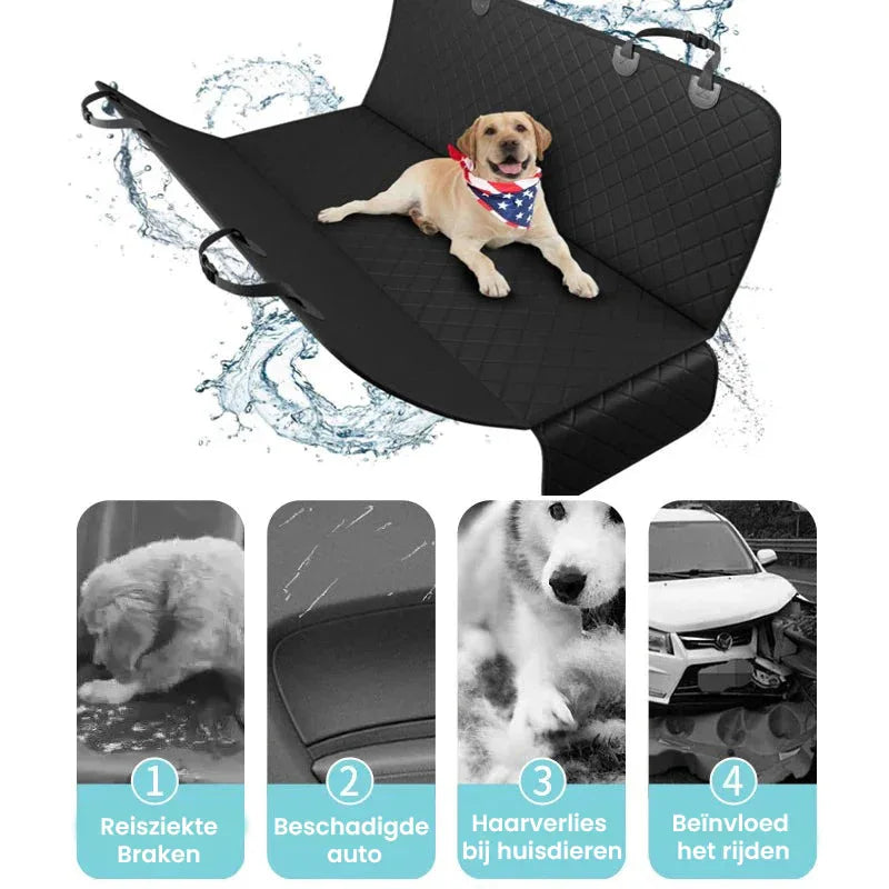 100% waterdichte autostoelhoes voor honden met gaasraam Hangmat Design Machinewasbaar 137x147cm - Ruffy