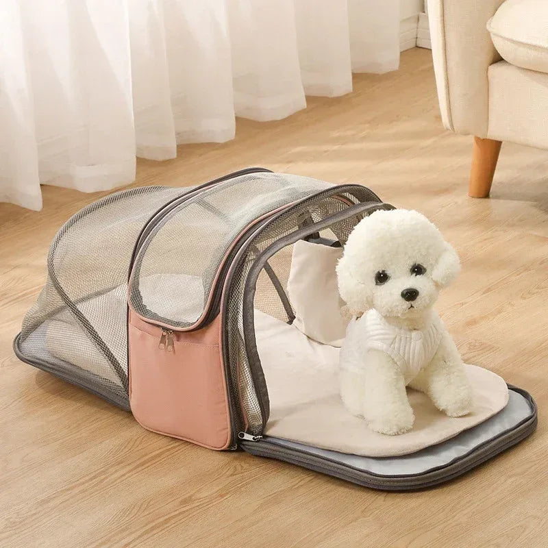 Uitbreidbare Pet Carrier Bag Tent Design Duurzaam Nylon Ademend voor Huisdieren Onder 4kg - Ruffy