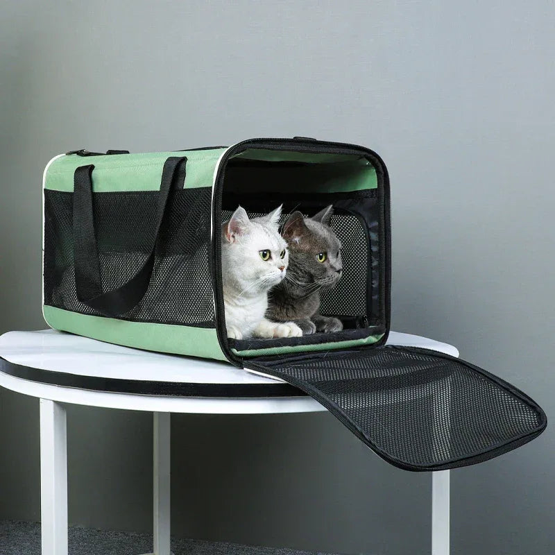 Ademende draagtas in Messenger-stijl voor katten en kleine honden Duurzame Oxford stof met schouderriem - Ruffy