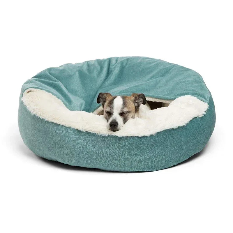 Orthopedisch Donut honden bed Met Kap Deken Om Weg Te Kruipen - Ruffy