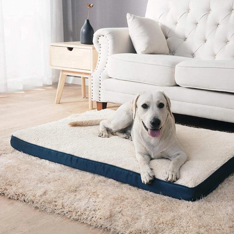 Groot Hondenbed | Pluche Traagschuim | Dubbelzijdig Ontwerp | Antislip Basis - Ruffy
