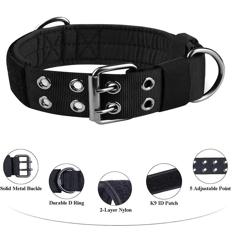 Duurzame tactische halsband, verstelbaar nylon met snelsluiting voor middelgrote honden - Ruffy