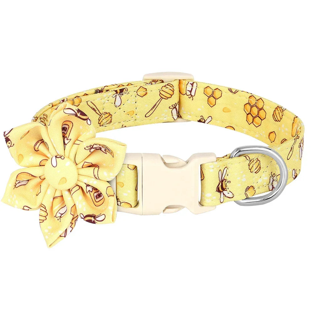 Verstelbare nylon hondenhalsband met levendige bloemenprints Duurzaam en comfortabel voor alle rassen - Ruffy