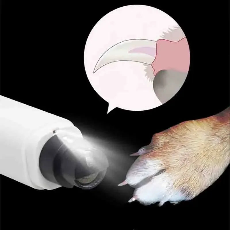 Elektrische nagelknipper voor huisdieren met LED-licht USB-opladen Geluidsarm ontwerp voor honden en katten - Ruffy